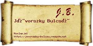 Jávorszky Bulcsú névjegykártya
